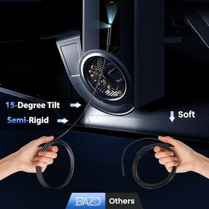 BAZO Endoscope Camera with Light –1920P HD Borescope with 8 Adjustable LEDs