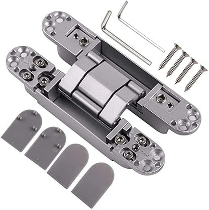 Ranbo 7 Inch Hidden Door Hinge, 3D Adjustable, Zinc Alloy Hardware Kit - size: 7 Inch