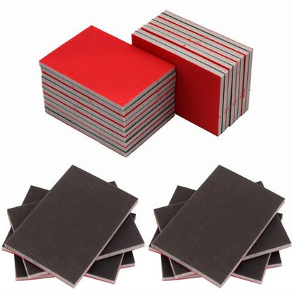 24pcs Sanding Sponge, 320-3000 Grit, Ultra Fine Wet Dry Flexible Hand Sanding Pads for Sander, 4" X 2.8" X 0.2" Foam Sand Paper Block Assortment Kit for Drywall, Metal, Wood, Model Polishing