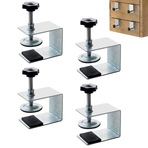 4 Pcs Universal C Clamp Cabinet Installation Clamps, Furniture Cabinetry Face Frame Clamps Flexible Drill Hole Guide Design for Easy and Fast Installing Frame of Cabinets (4 Pcs ‎Silver) - style: 4 Pcs ‎Silver