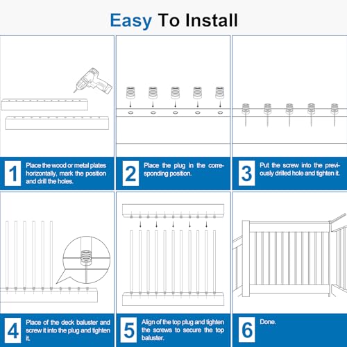 Black Aluminum Deck Balusters 26in x 3/4in, 100 Pack Spindles with Connectors & Screws, Powder-Coated Metal Baluster Replacement Kit for Deck Railing, No-Drill Easy Install - size: 26 Inch