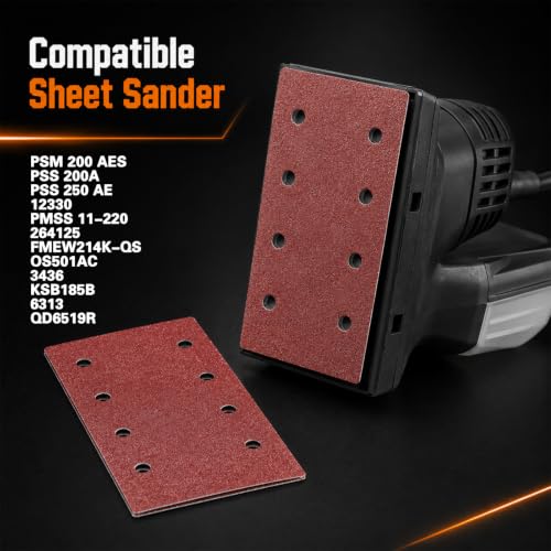 80 PCS 1/3 Sandpaper Sheets 800 Grit 8 Hole - color: GRIT 800