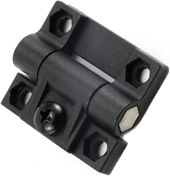 Adjustable Torque Hinge 43mmx36mm Black Plastic 4 Countersunk Holes Adjustable Position Control Hinges Door Hinges 4Pcs,Screws 16Pcs