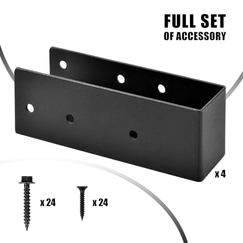 4 Pcs Concealed Beam Hangers Bracket for 2"x4" Frame Railing - size: Set 4, style: 2"x4"