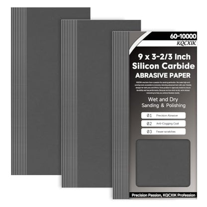 Premium 30-Sheet 2000 Grit Wet Dry Sandpaper, 9 x 3-2/3 Inch - style: 2000Grit