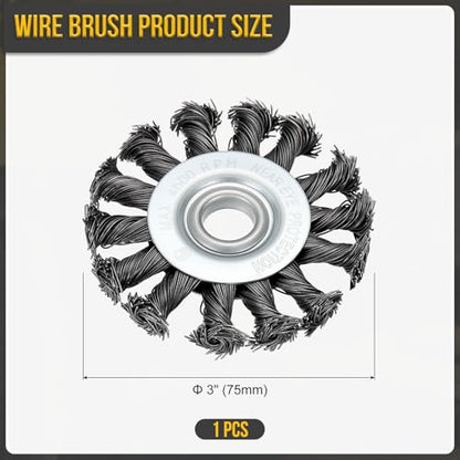 DTGN 3 Inch Wire Wheel Brush for Grinder with 1/2" Arbor