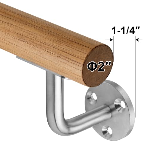 8 Pack Staircase Handrail Brackets for Round Wood, 304 Stainless Steel