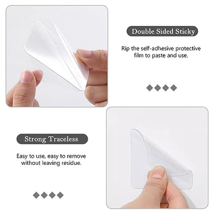 Medsuo 10pcs 2.4" Clear Double Sided Adhesive Pads for Mounting Waterproof