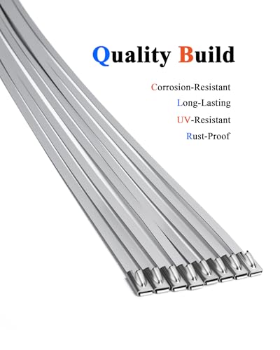 Metal Zip Ties of 100 Pcs, 28 IN 304 Stainless Steel Cable Ties, Heavy Duty Metal Zip Ties for Exhaust Wrap, Heat Resistant Fencing Ties. for Pipe, Auto repair. L/28”(700mm) W/0.18”(4.6mm) - size: 700mm( 28 inches )