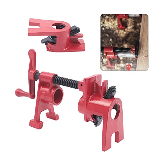 3/4" Wood Gluing Pipe Clamp Set, 4 Pack Heavy Duty Cast Iron Quick Release Bar Clamps with Support Feet, for Woodworking,Lumber Stores, Fabricators, Repair Shops