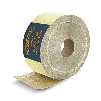 POWERTEC 4RA1140 Longboard Continuous Roll 2-3/4” by 25 Yard Sanding Paper, Gold 400 Grit Aluminum Oxide Abrasive Adhesive Backed Sandpaper for Woodworking - size: 2-3/4x25, 400 Grit
