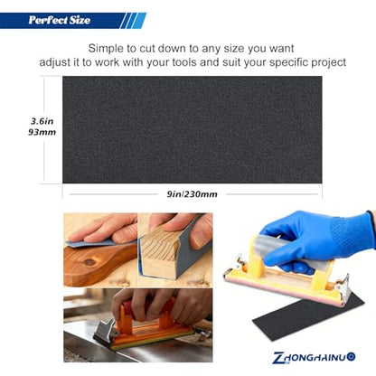 21-Sheets 500 Grit Sandpaper, 9 x 3.6 Inch Wet Dry Sand Paper Assortment Pack, Silicon Carbide Abrasive Sanding Sheets for Automotive Car Paint Metal Wood Furniture Crafts Polishing - size: 9x3.6 inch, style: 500Grit 21 Pcs