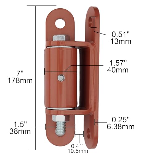 7" Heavy Duty Gate Hinges, 1100 lb, Orange 2 Pack, Face-Mount Bolt/Weld-On - size: 2150P