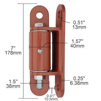 7" Heavy Duty Gate Hinges, 1100 lb, Orange 2 Pack, Face-Mount Bolt/Weld-On - size: 2150P