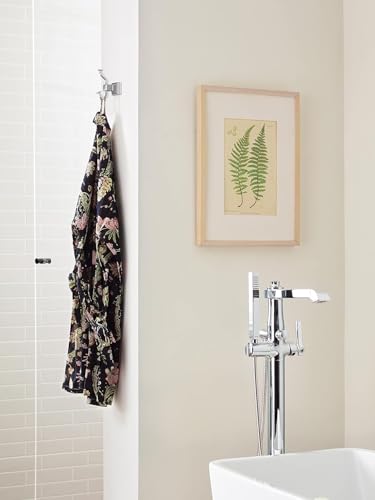 Amerock Mulholland Double Prong Chrome Wall-Mounted Hook - color: Chrome, size: Robe Hook
