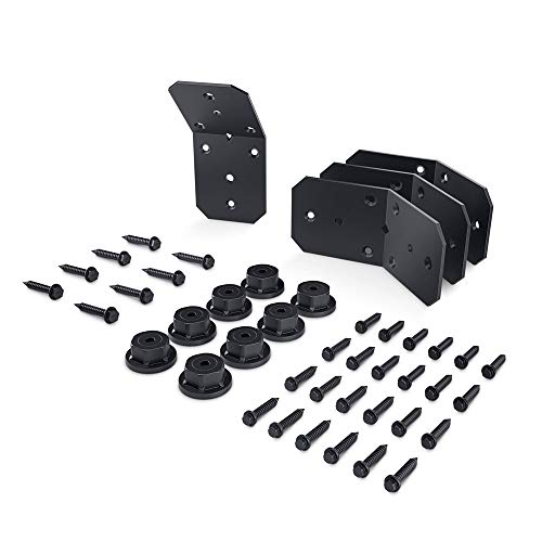 OZCO Ironwood Angle Bracket Kit, 4in, 4 Pieces, Black - style: Ironwood