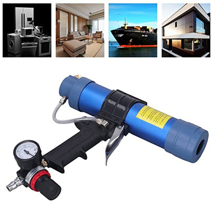 Sausage Silicone Caulking Glue Gun,310ml 1/4in Pneumatic Glass Glue Gun With Pressure Gauge Silicone Gun Pneumatic Sausage Caulking Gun Glass Glue Sealant Gun
