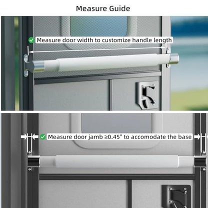 RV Screen Door Cross Bar Handle with Metal Base, 21.5"- 32" Adjust