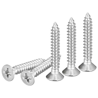DTGN 50Pcs #8x1 Flat Head Wood Screws, 304 Stainless Steel - Silver - color: Silver, size: #8x1"