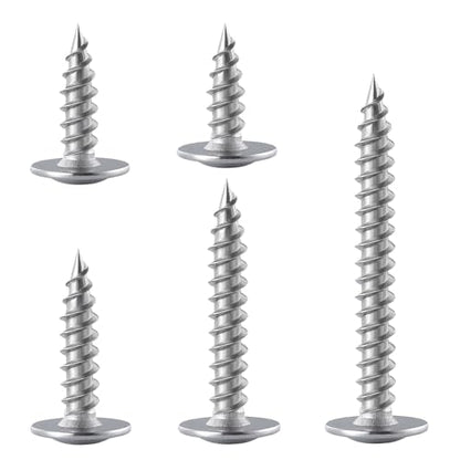 Wensilon(95 pcs)#8 Phillips Truss Head Wood Screws Stainless Steel 410 Quick Metal Self Tapping with Drywall Plastic Anchors Assortment Kit - size: SS410 Phillips Truss Head Wood Screws