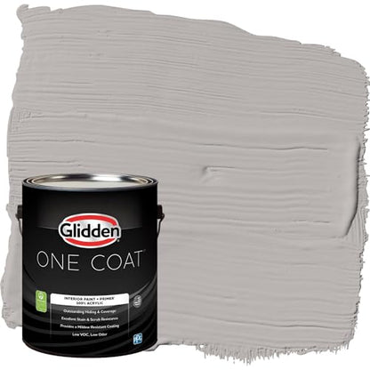 Glidden Interior Paint + Primer: Gray/Gray Marble, One Coat, Flat, 1-Gallon - color: Gray Marble, size: 128 Fl Oz (Pack of 1)