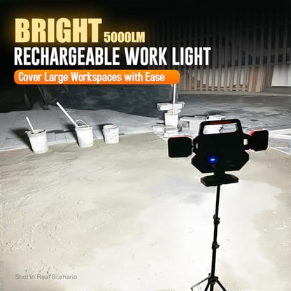 TRESDA 5000LM Rechargeable Work Light, Magnetic LED, Foldable & Rotatable