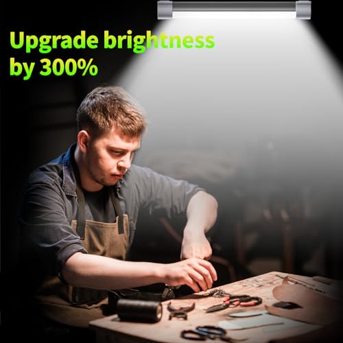 LETOUR Rechargeable Light LED Tube Magnetic Light 4000Lumens 5200mAh 5 Levels Dimming Camping Lantern USB Rechargeable Portable Lights with 2 Magnets Endurance for 60 Hours - size: 8.66in