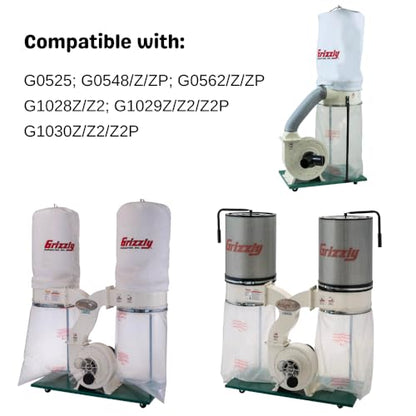 Dust Collector Bags Compatible with Grizzly Dust Collector Bags | Made in USA - size: 5