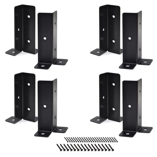 8 Pcs Deck Post Base Bracket,1.5x1.5, 2x2, 2x4, 4x4 Adjustable Base Bracket - color: (8 PACK)