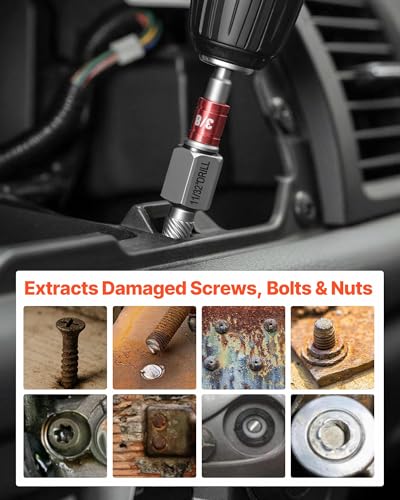 VEVOR 41-Piece Screw Extractor and Left Hand Drill Bits Set, Easy Out Screw Extractor Kit with HSS Steel Reverse Drill Bit for Broken Nuts, Stripped Bolts Remove, Adapters - size: 41 PCS