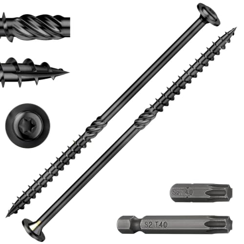 Wensilon 5/16x8 Black Zinc Lag Screws,19PCS 2lbs 8x200mm, Structural Wood Screw - color: Black, size: 5/16x8"