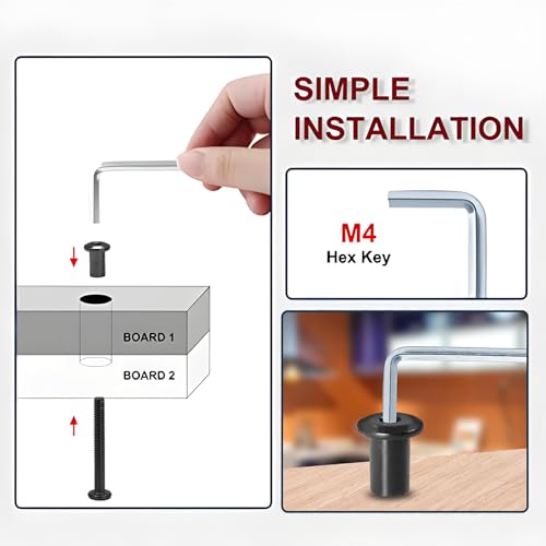 M6 Hex Drive Socket Cap Bolt Kit, Black, 30 Sets - color: Black, size: M6x20/30/40/50/60mm