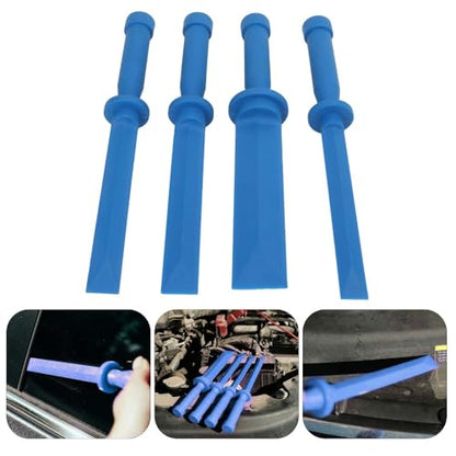 4-Piece Nylon Plastic Chisel Scraper Set, Non-Marring Paint Scrapers for Adhesive, Caulk, Decals and Trim