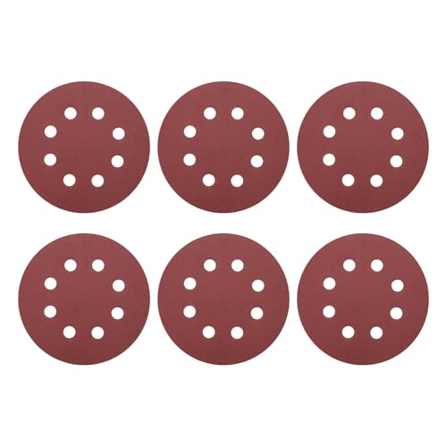 HARFINGTON 20 Pcs 5 Inch Sanding Discs 400 Grit Red Aluminum Oxide 8 Hole - size: 5 Inch(400 Grit)