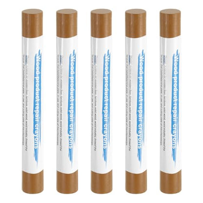 HARFINGTON 5pcs Wood Filler Sticks Wooden Wax Touch Up Furniture Repair Crayons for Scratch Hole Wood, Golden Grain - color: Golden Grain
