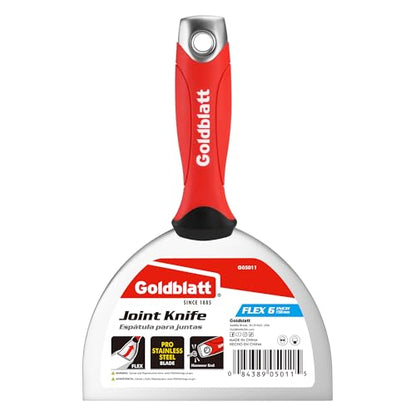 Goldblatt 6" Putty Knife, Stainless Steel Scraping Paint, Putty Knife Scraper with Hammer End, Soft Grip, Perfect for Drywall Repairing and Finishing - size: 6 Inch