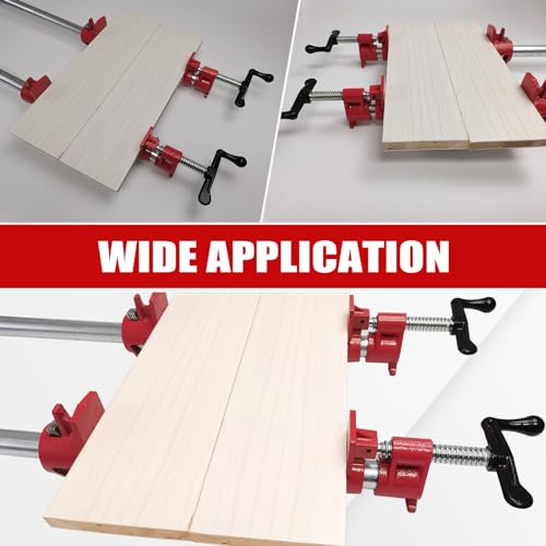 6 Pack 3/4" Pipe Clamps, Wood Gluing Pipe Clamp Set - size: 3/4"