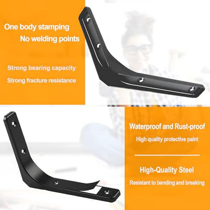 8 x 6 Inch Metal Shelf Bracket, Heavy Duty Shelf Support Bracket - size: 8 x 6 Inch (4 PCS)