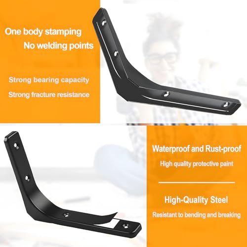 4 x 4 Inch Metal Shelf Bracket, Heavy Duty Shelf Support Bracket - size: 4 x 4 Inch (4 PCS)