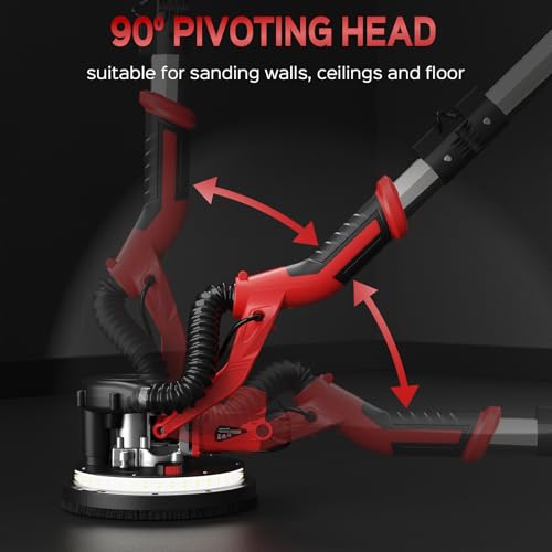 Drywall Sander, 2026 Upgraded 8-Amp Popcorn Ceiling Removal Tool - color: Red & Black