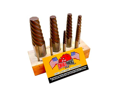 Drill Hog USA 8 Pc Spiral Easy Out Set Round Screw Extractor