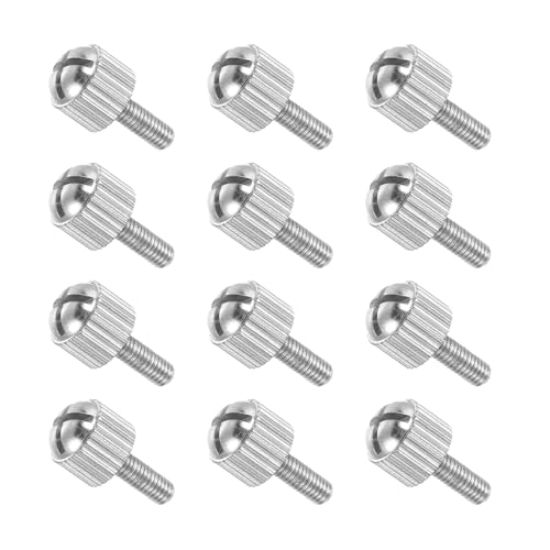 MECCANIXITY 12 Pcs M3x8mm PC Computer Case Thumbscrews, Carbon Steel Nickel Plated Knurled Thumb Screws Bolts Fasteners for Computer Cover, Motherboard, Fan, Power Supply, Silver - color: Silver, size: M3x8mm