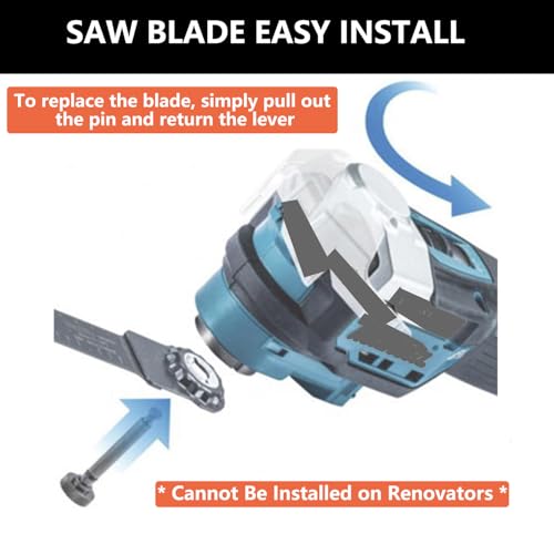 Titanium Oscillating Saw Blades, Oscillating Tool Blades Kits for Metal, Wood and Plastic Compatible with Star-Lock Tools (15 PCS)