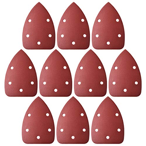 uxcell Detail Sander Sandpaper, Triangular Sanding Paper, Hook and Loop Sanding Pads, Triangle Oscillating Multi Tool, 320 Grits 5 Holes, 10pcs - size: 320 Grits