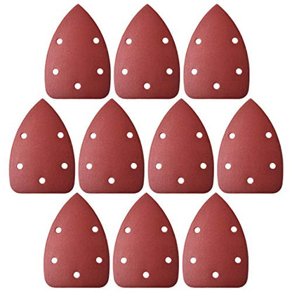 uxcell Detail Sander Sandpaper, Triangular Sanding Paper, Hook and Loop Sanding Pads, Triangle Oscillating Multi Tool, 320 Grits 5 Holes, 10pcs - size: 320 Grits