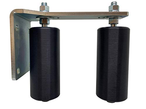 Slide Gate Guide Roller 6" Black L Rear Post Bracket Universal Heavy Duty Adjustable Dual Nylon Rollers Gate Support Assembly for Sliding Rolling Gates – Eagle Guide Rollers EG113