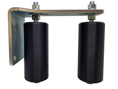 Slide Gate Guide Roller 6" Black L Rear Post Bracket Universal Heavy Duty Adjustable Dual Nylon Rollers Gate Support Assembly for Sliding Rolling Gates – Eagle Guide Rollers EG113