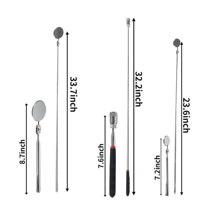 6Pcs Telescoping Magnetic Pickup Tool Set with LED Lights - size: 6
