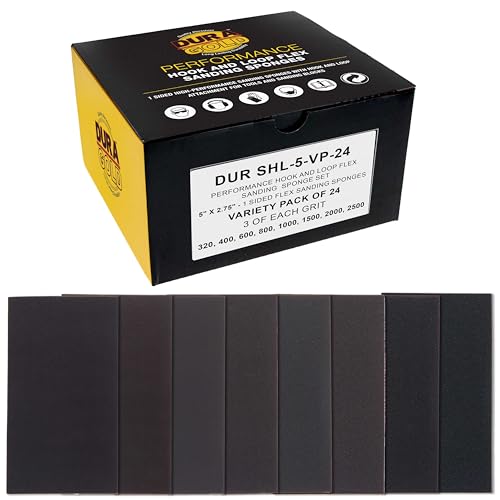 Dura-Gold 5" x 2-3/4" Sanding Sponge Variety Pack, Box of 24, Grits 320 400 - style: Variety Pack