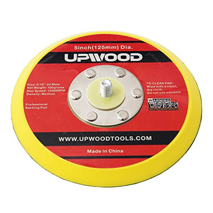 2-Pack 5" Hook and Loop Backing Pad for Air Sander and Polisher, 5/16"-24 Thread, 13,000 RPM DA Sanding Pad - color: Hook and Loop, size: 5 inch 5/16"-24 Thread